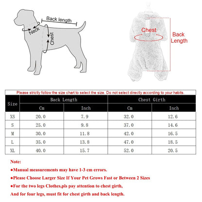 Pet Dog Jumpsuit Cozy Dog Clothes For Small Medium Dogs Cats Autumn Winter Puppy Soft Costumes Chihuahua French Bulldog Clothing