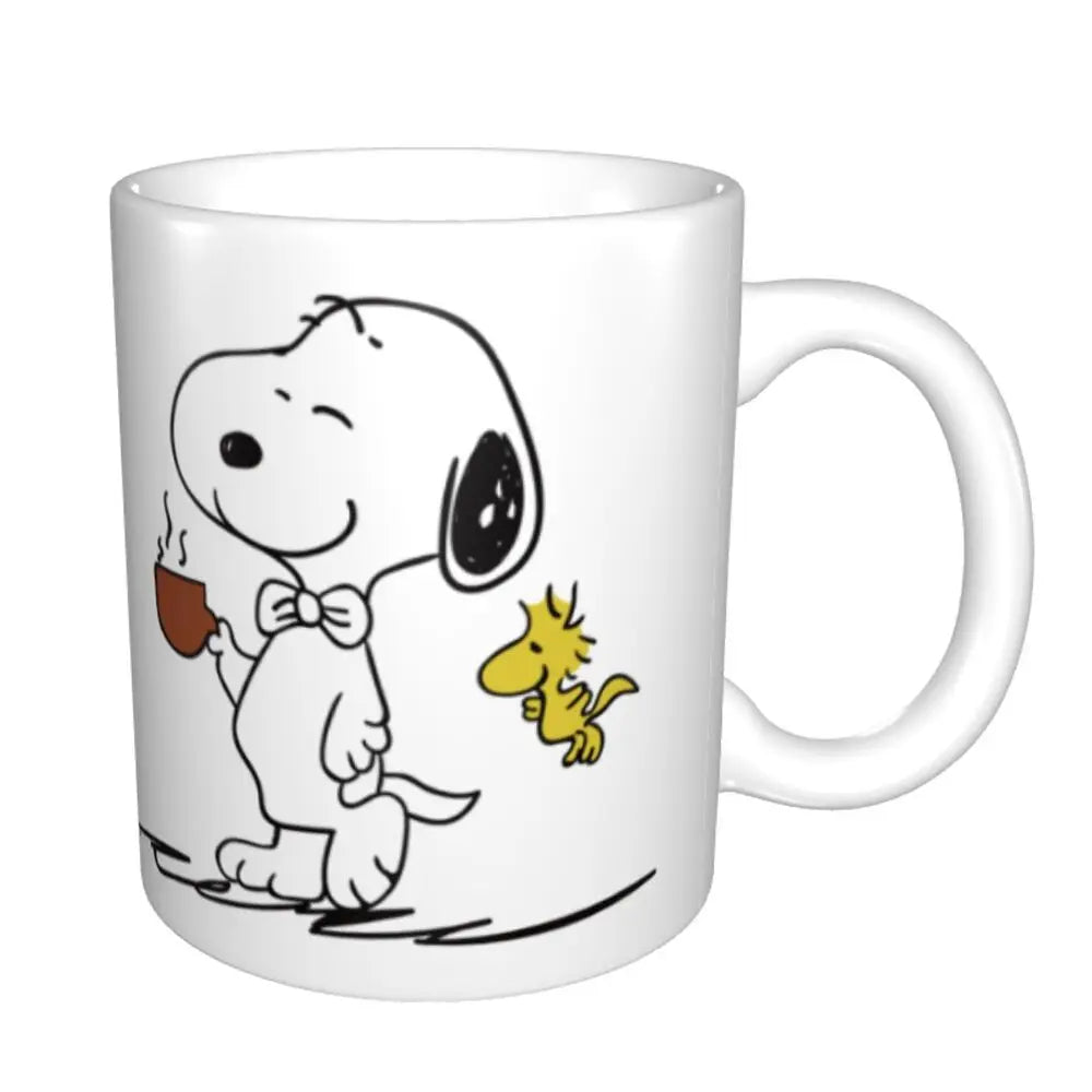 Manga Snoopy Woodstock Cartoon Dog Coffee Mug DIY Customized Ceramic Tea Milk Mug