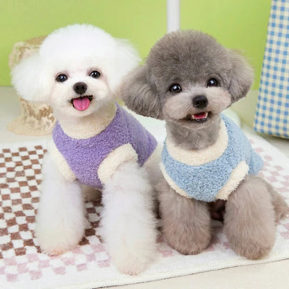 Winter Warm Dog Clothes with D-ring Plush Dog Coat for Small Medium Dogs Soft Puppy Clothes Chihuahua Yorkie Clothing Pet Supply