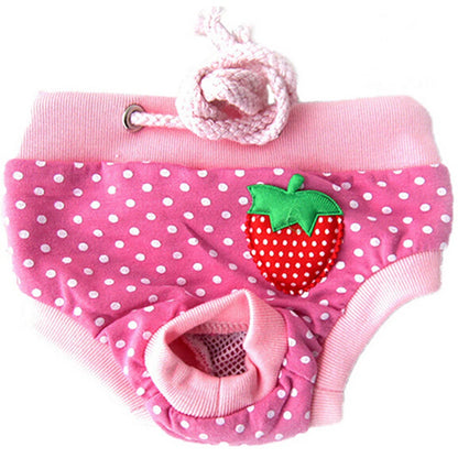 Pet Dog Diaper Cute Fruit Print Dog Shorts Puppy Sanitary Physiological Pants Washable Female Dog Panties Underwear Briefs