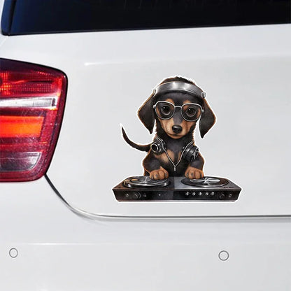 Dachshund Dog Decals Waterproof Vinyl Stickers for Car Accessories Decoration Cartoon Animal Pattern  Self Adhesive