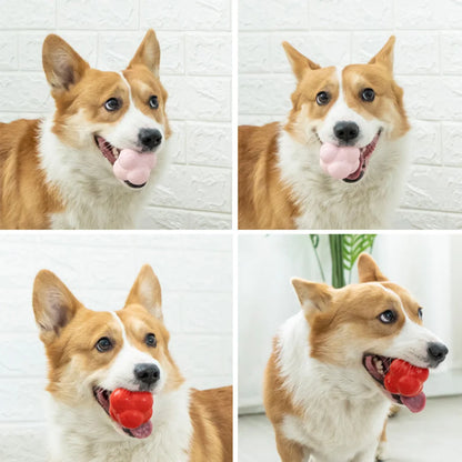 Rubber Solid Hexagonal Dog Ball - Interactive Chew Toy for Boredom Relief, Irregular Bounce for Fetch & Training