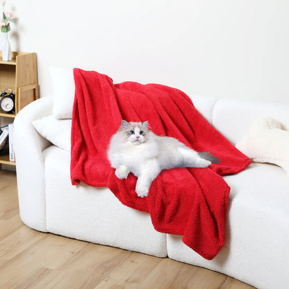 Thickened Warm Solid Color Pet Blanket All Seasons Cat Blanket Soft and Comfortable Waterproof Kennel Blanket Pet Supplies