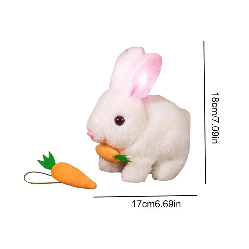 New Simulation Electric Rabbit Pet Toys Cute Electric Rabbit Interactive Toys Gift for Toddlers Birthday Plush Carrot Bunny Toys