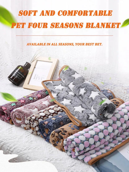 Soft And Fluffy Pet Dog Blanket Cute Star Printing Pet Mat Warm Breathable Skin Friendly Cats And Dogs Bed Blanket Pet Supplies