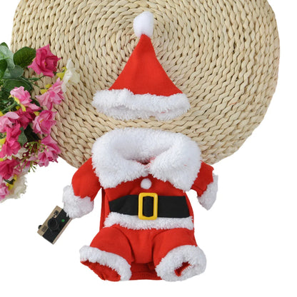 the SANTA PAWS HOLIDAY PET COSTUME - Christmas Dog Santa Claus Outfits for Small/Medium Dogs, Funny Cosplay Costume, Cat/Dog Clothing, Dressed Up Yorkshire, Pug Pet Clothes