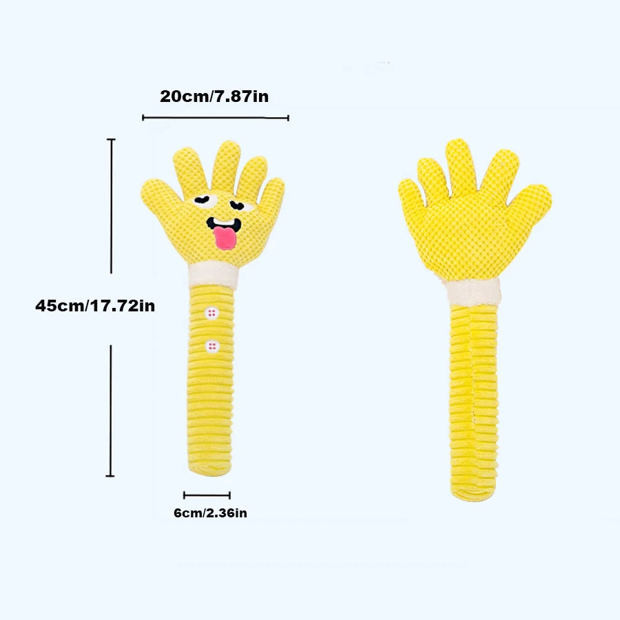 Dog Teething Plush Pet Teething Toys Palm-Shaped Squeaky Plush Chewing Toy Pet Supplies Bite Resistant Cute Plush Squeaky Dog To