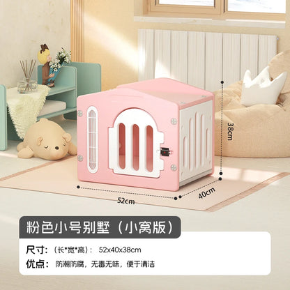 the ADORABLE ADOBE - Indoor/Outdoor Dog Villa, Winter Warm Rainproof Windproof Kennel, Small/Medium Dog Teddy/Corgi Doghouse