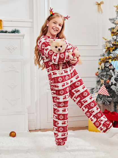 the JOLLY JAMMIES PET PAJAMAS - Winter Dog Christmas Jumpsuit, Clothes Warm Plush Pet Pajamas for Small/Medium Dogs/Cats, Overalls Puppy, Warm Dog Clothing
