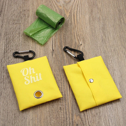 the FUNNY POOP BAG - Pet Supplies, Canvas Garbage Bags Poop Bag Dispenser, Portable Dog Poop Waste Bag Holder, Outdoor Puppy/Cat Pick Up Organizer