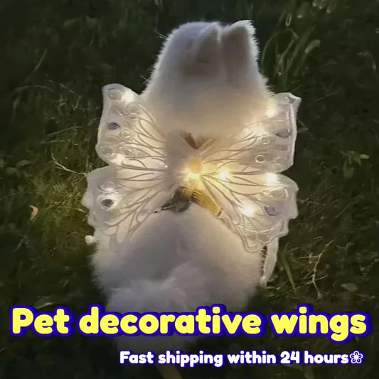 Dog wings glowing butterfly back decoration puppy summer clothes chest back decoration small dog Pomeranian Teddy Bigbear