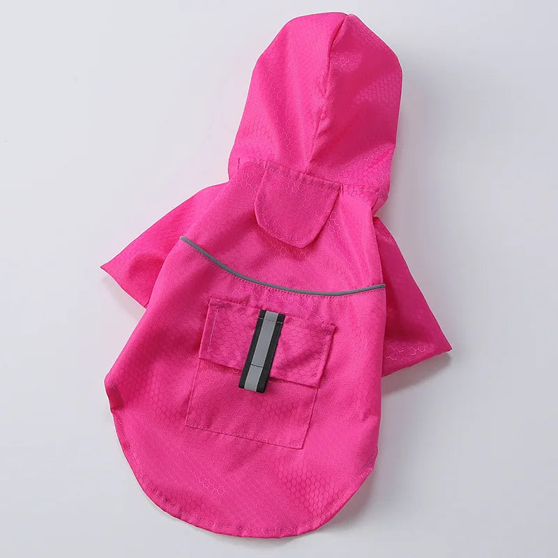 the NEON DOGGY - S-XL Creativity Pets Clothes, Hooded Raincoats Reflective Strip Dogs Raincoats, Waterproof Outdoor Breathable Net Yarn Jackets