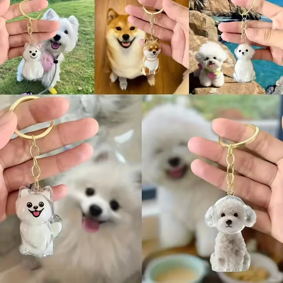 Clear Puppy Hair Memorial Keepsake Capsule Pet's Dog Fur Storage Container Pendant Keychain Decor Pet Lovers Home Display Gifts