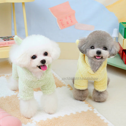 Winter Warm Fleece Pet Dog Jumpsuit for Small Medium Dogs Puppy Cat Pajamas Coat Chihuahua Clothes Pets Costume Yorkie Outfits