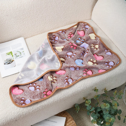 Dog Cat Cute Pattern Fleece Sleeping Blanket Winter Fall Dog Coral Soft Fluffy Bed Sheet Mat Pet Warm Comfortable Blanket Cover