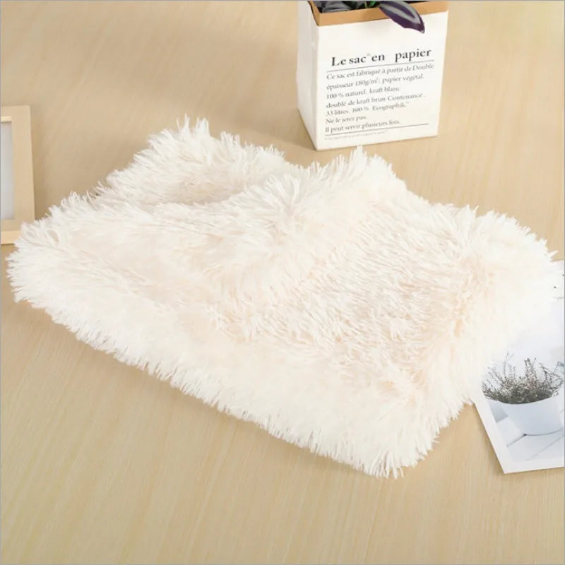 Soft Pet Blanket Mat Warm Dog Cat Sleeping Bed Mats Kennel Washable Long Plush Dogs Blankets Cover Winter Dog Supplies