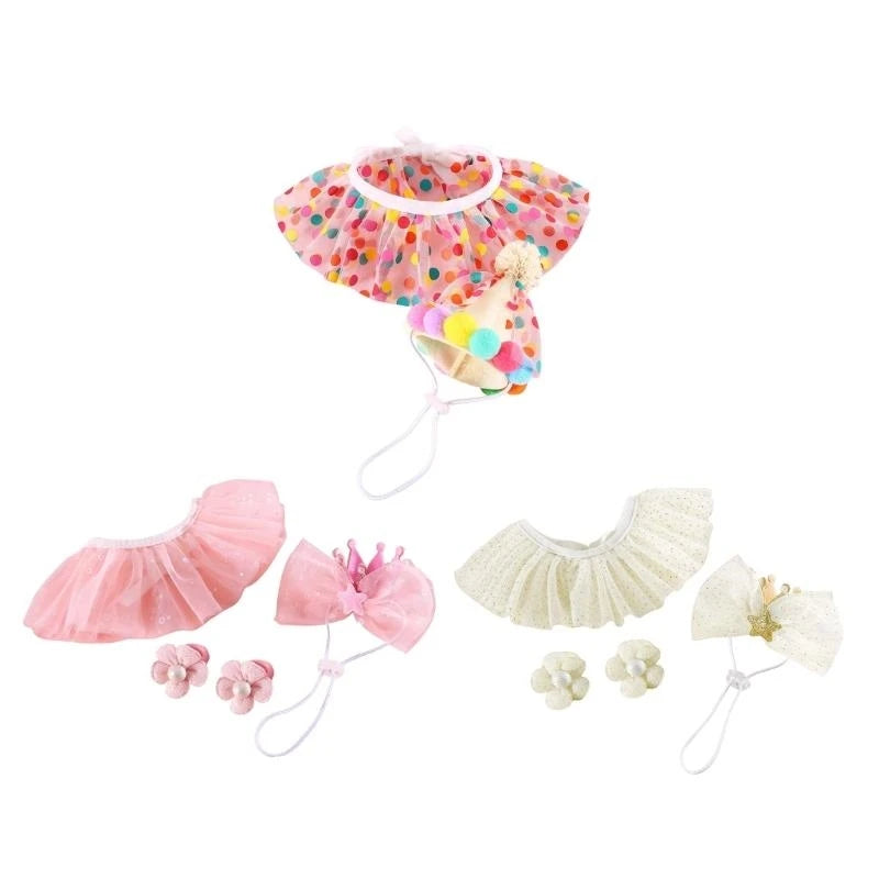 900B Pet Birthday Hat Bandanas Bib Crowns Headwear Dog Festival Party Accessories