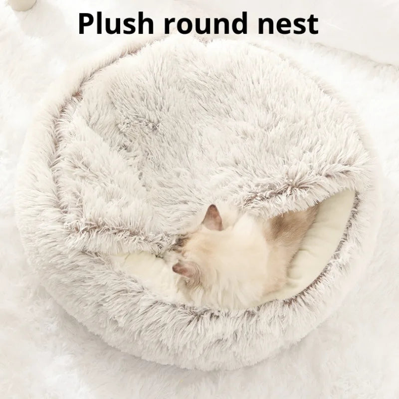 Cat Litter Crystal Plush Dog Kennel Plush Pet Kennel Shipping Deep Sleep Half Pack Warm Vacuum Round