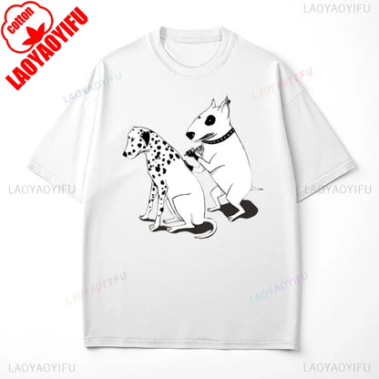 the SPOT STEALER - Funny Dalmatian Spot Tattoo Dog Shirt, Quirky Bull Terrier Tattoo Design Tee, Humorous Pet Lover Gift T-Shirt, Men/Women Summer Tops