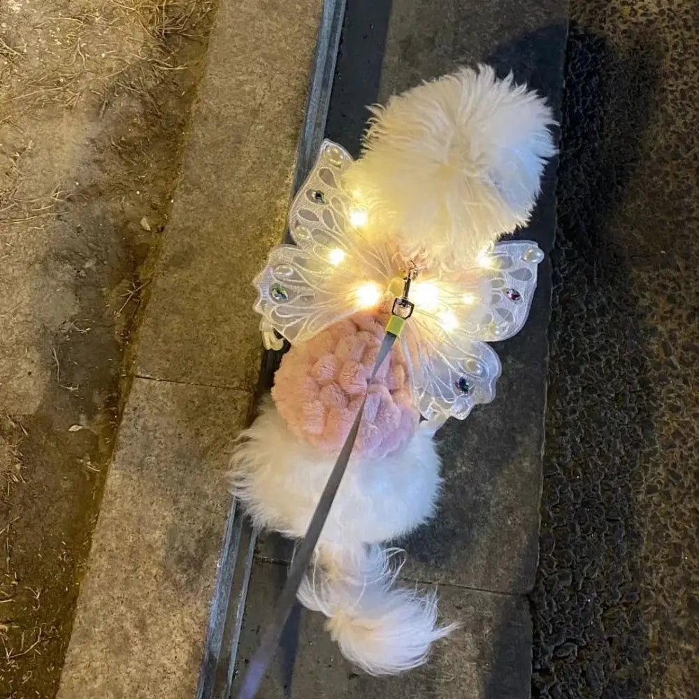 the ANGEL WINGS - Cute Glowing Dog Wing Butterfly for Small/Medium Dog Clothes, Sweet Gift Pet Back Decoration