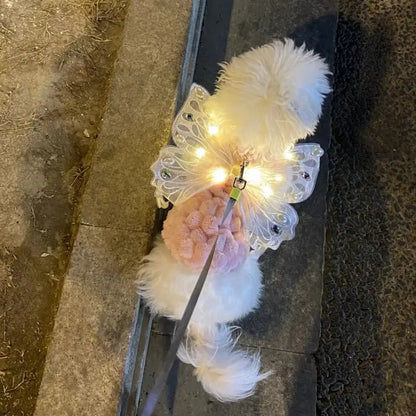the ANGEL WINGS - Cute Glowing Dog Wing Butterfly for Small/Medium Dog Clothes, Sweet Gift Pet Back Decoration