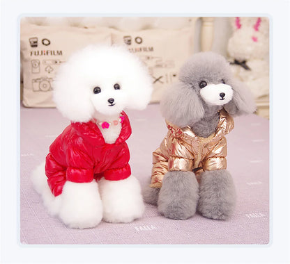 Waterproof Pet Jumpsuits Winter Fleece Dog Clothes Coat with D-ring for Small Dogs Yorkshire Bichon Puppy Clothing ropa perro