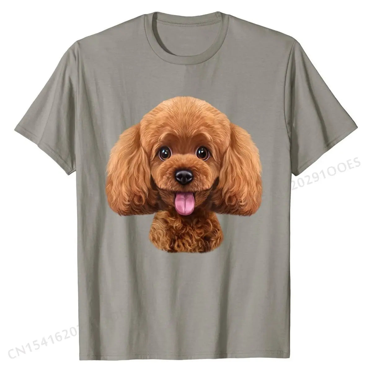 the POODLE FACE - Playful Toy Poodle Face, Funny Dog T-Shirt, Cotton Unique Tops & Tees
