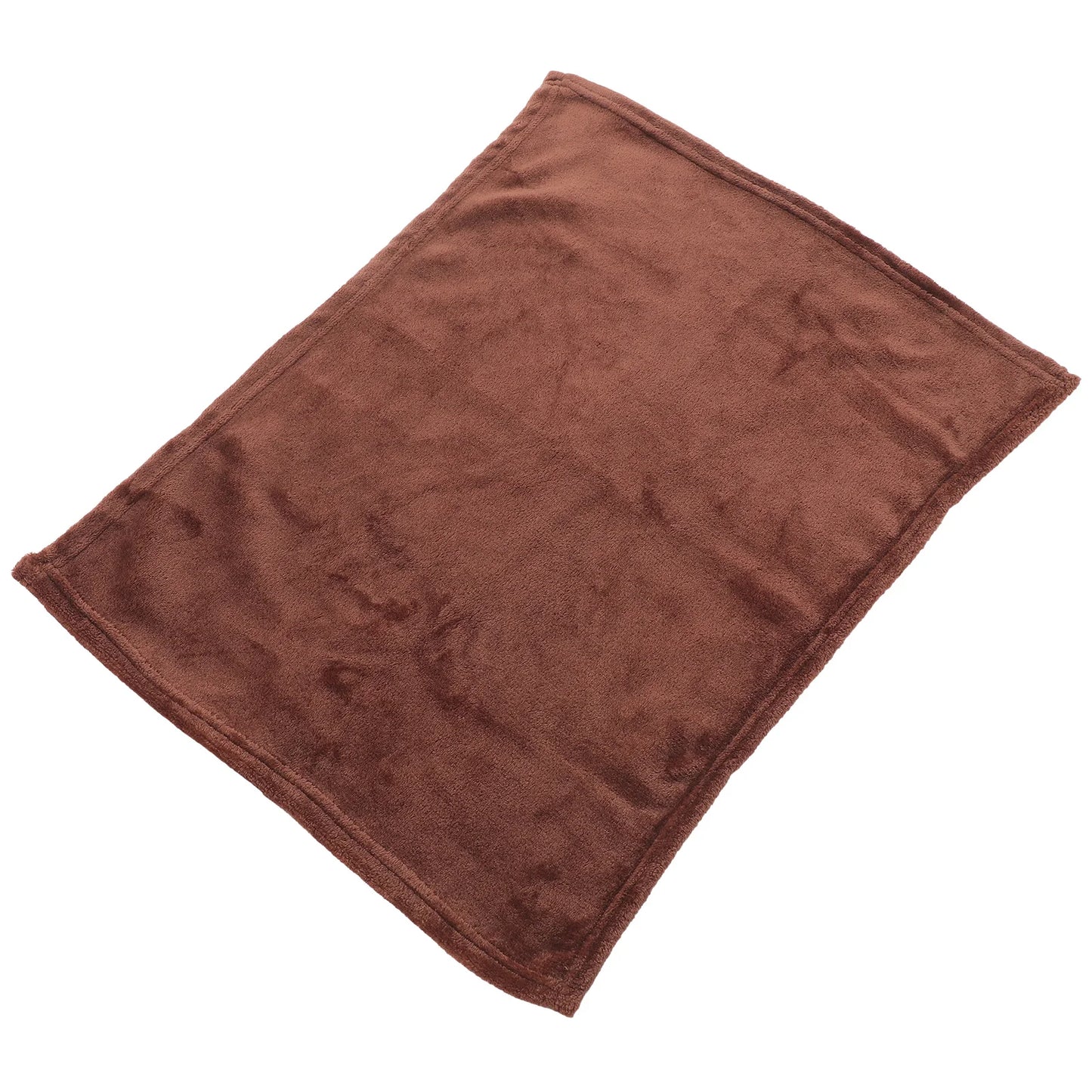 Flannel Pet Blanket Coffee Solid Color Lightweight Super Comfy Warm Elaborate Needle Stitching for Pets