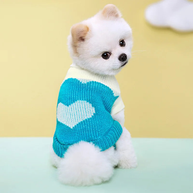 Winter Warm Dogs Sweater Puppy Soft Knitting for Small Medium Dogs Kittens Clothes Pets Pullover Chihuahua Coat Bulldog Costumes