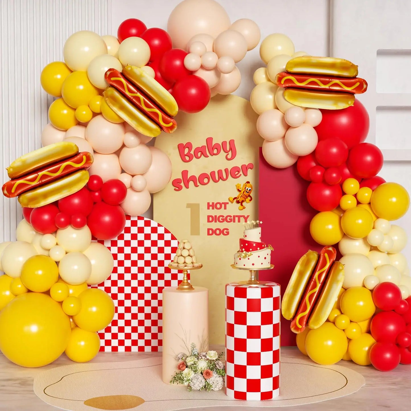 Hot Dog Theme Balloon Cartoon Style balloon for Birthday Celebration Decoration Party Supplies