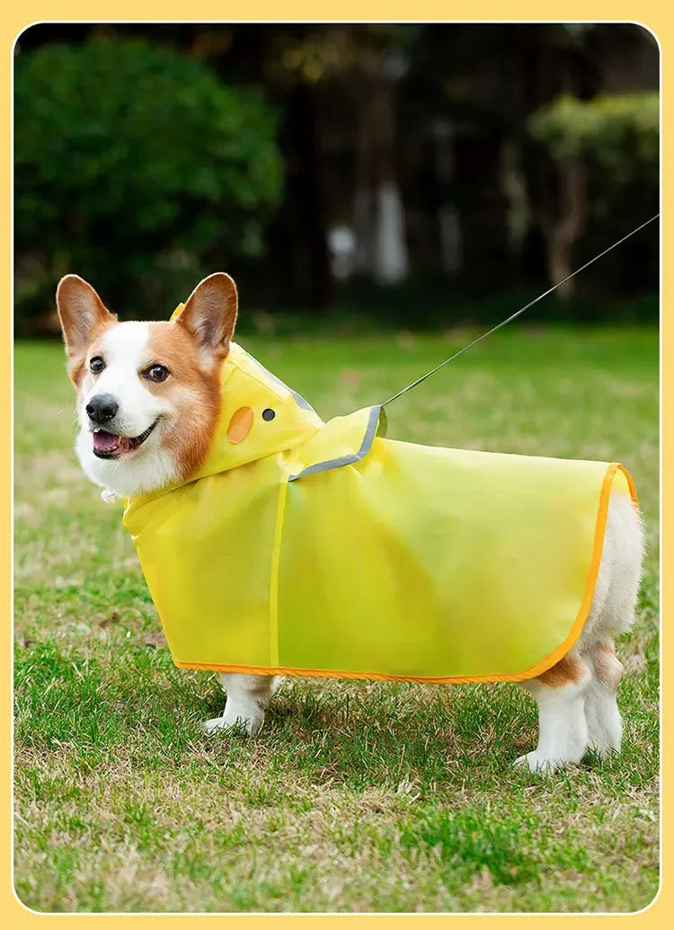 the DUCK'N'DRY RAIN PONCHO - Pet Dog Duck Shape Rainwear/Raincoat, Puppy/Pet Hooded Waterproof Jacket Clothes, Soft PVC Small Dogs Raincoat, Puppy Rain Poncho