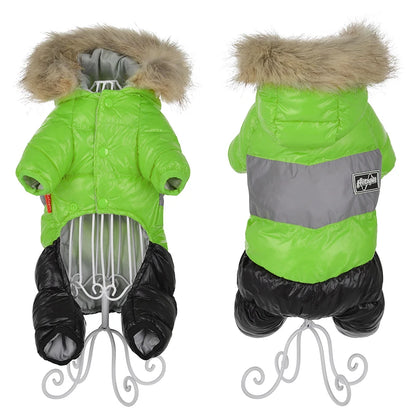 Winter Warm Dog Clothes For Small Dogs Chihuahua Waterproof Hooded Puppy Down Jacket French Bulldog Hoodies Jumpsuit Overalls