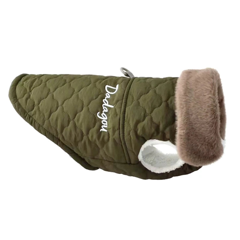 the FROSTGUARD FLEECE JACKET - Waterproof Fur Collar Dog Jacket, Winter Warm Fleece Dog Clothes for Small Dogs, Puppy Pet Vest, Chihuahua Yorkie Pug Coat