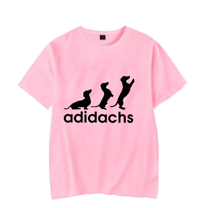 the ADIDACHS - New Men's T-Shirt, Dachshund Dog Lover T-Shirt, Graphic Tee Shirts, Oversized Men/Women T-Shirt, Harajuku Fashion Men's Shirts