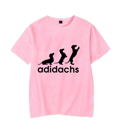 the ADIDACHS - New Men's T-Shirt, Dachshund Dog Lover T-Shirt, Graphic Tee Shirts, Oversized Men/Women T-Shirt, Harajuku Fashion Men's Shirts