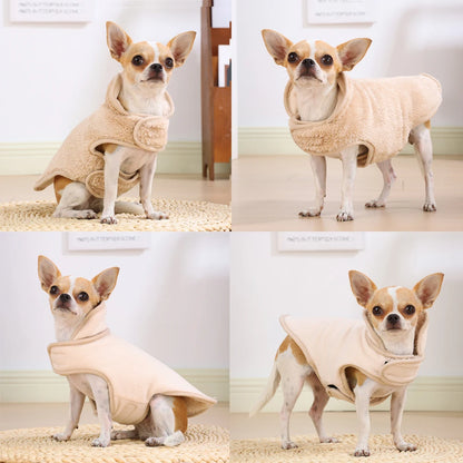 Winter Warm Dog Jacket Sweater For Small Medium Dogs Cats Reversible Fleece Puppy Pedded Clothes Coat Chihuahua Yorkie Costume