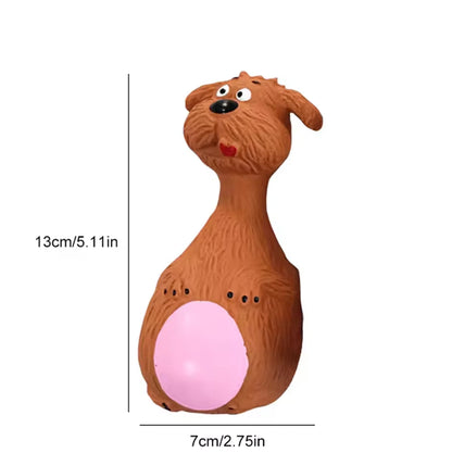 1 Piece Fat Bellied Cartoon Fun Bite Resistant Latex Sound Dog Toy Purple Elephant White Cow Brown Optional