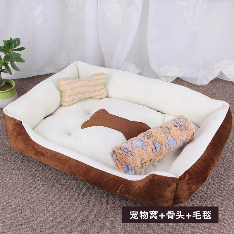 Super Soft Sofa Dog Beds Waterproof Bottom Kennel Fleece Warm Bed Mat For Large Dogs Rectangle Winter Pet Cat House Dog mattress