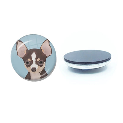 New Chihuahua Magnet Fridge Stickers Decoration Home Refrigerator Decor Glass Dome Crystal Souvenir