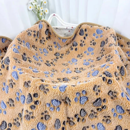 Soft Flannel Fleece Cat Dog Blanket Bed Mats Paw Foot Print Warm Pet Blanket Sleeping Beds Cover Mat For Dogs Cats Pets supplies