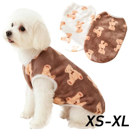 Printed Clothing for Small Cats Dogs Warm Soft Fleece Costume Clothes Outfits Pet Dog Cat Coat Jackets