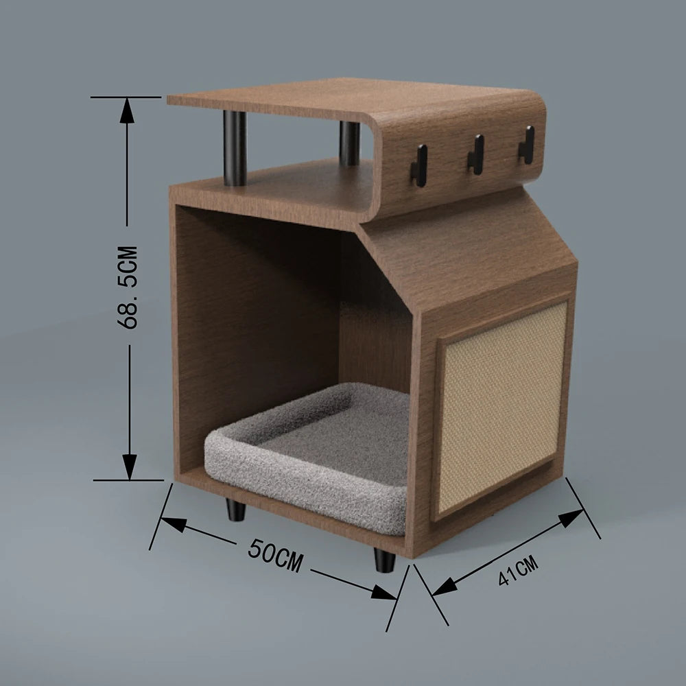 the FENG-SHUI DOG - Luxury Cute Wooden Pet Cages, Houses Furniture with Soft Cushion, Doghouse Kennel Cat/Dog Bed