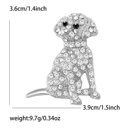 Classic Rhinestone Dog Brooches for Women Enamel Animal Pins Necklace Office Party Friend New Fashion Gifts Jewelry Accessories