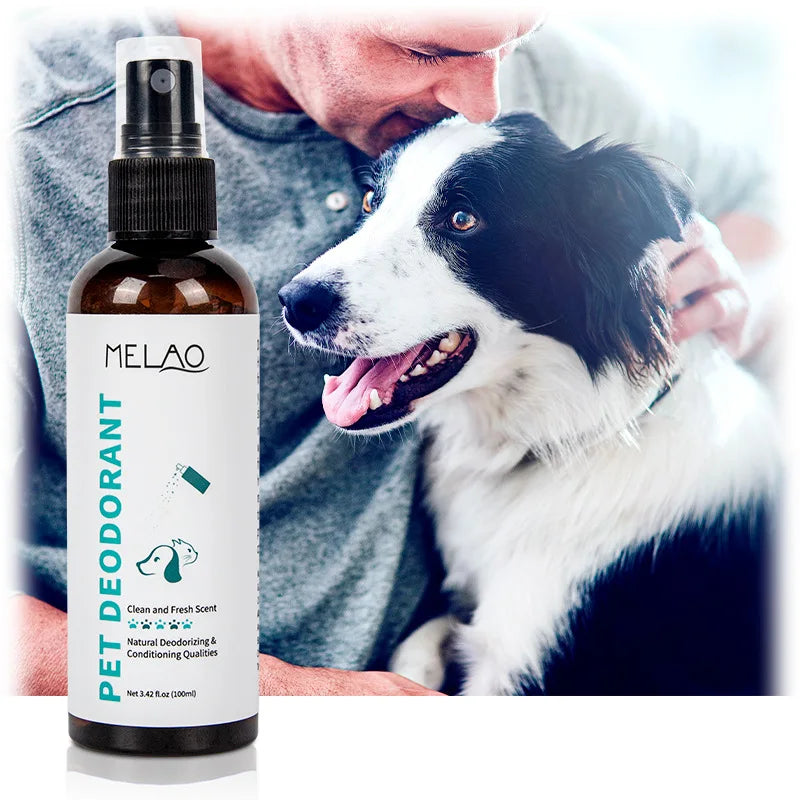the PET DEODORANT - Natural Pet Deodorizing Spray for Cats/Dogs, Long Lasting Fragrance, Odor Eliminator, Safe Gentle Formula for Home Pet Care