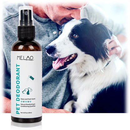 the PET DEODORANT - Natural Pet Deodorizing Spray for Cats/Dogs, Long Lasting Fragrance, Odor Eliminator, Safe Gentle Formula for Home Pet Care