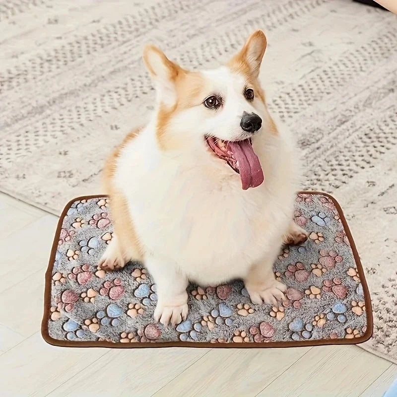Soft Flannel Fleece Cat Dog Blanket Bed Mats Paw Foot Print Warm Pet Blanket Sleeping Beds Cover Mat For Dogs Cats Pets supplies