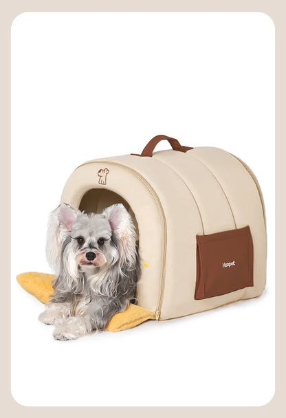 HOOPET Enclosed Dog Bed for Anxiety, Self Warming Calming Pet Tent with Removable Plush Mat, Washable Large Indoor House
