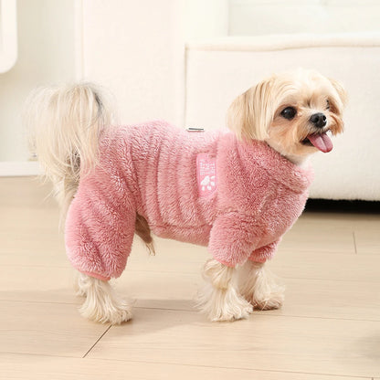 Winter Dog Jumpsuit Fleece Warm Pet Clothes For Small Medium Dogs Cats Soft Plush Pajamas Puppy Jacket Overalls Chihuahua Coat