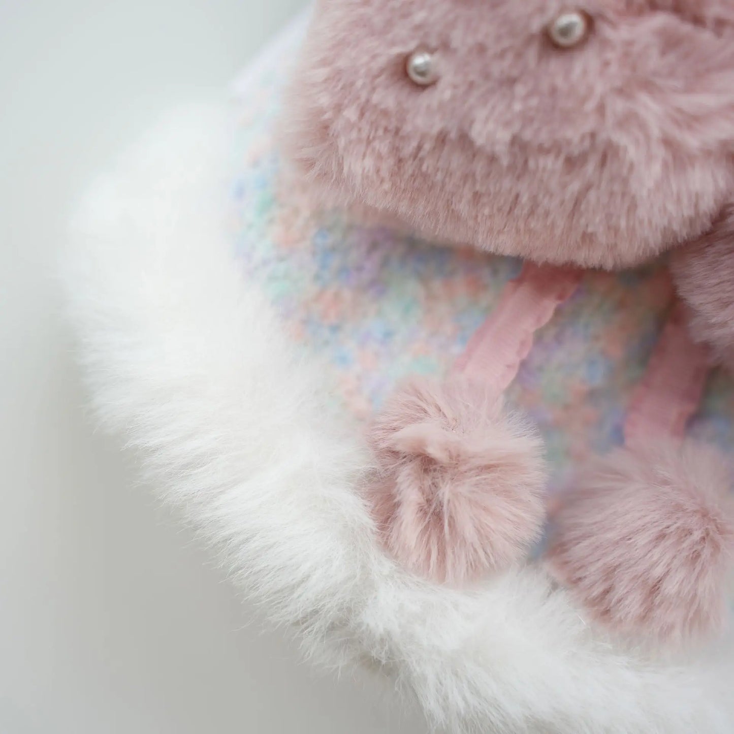 Pet Colorful Bow Set Skirt Autumn/Winter Bow Plush Coat Dress Warm Clothes Teddy Clothes Puppy Clothes for Small Dogs