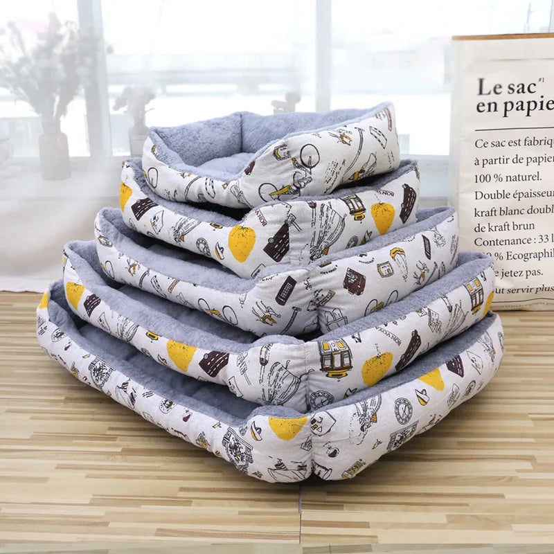 Pet Large Dog Bed Warm House Candy-colored Square Nest Pet Kennel For Small Medium Large Dogs Cat Puppy Plus Size Dog Baskets ﻿